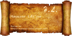 Hauszer Léna névjegykártya